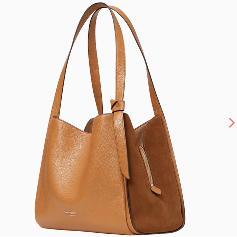 Kate Spade Knott Pebbled Leather & Suede Large bag NWT